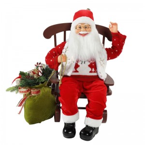 55cm Stuhl Animierte Santa Claus mit leichter Weihnachtsverzierung Figur-Dekoration Weihnachtspuspuspuspeln Urlaubskollektion Home Geschenke